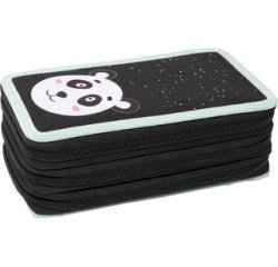 Étui scolaire Triple Decker Panda, 36 pièces