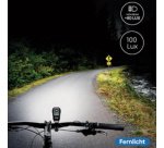 Feu avant LED pour vélo, avec pleins phares, 100 lux