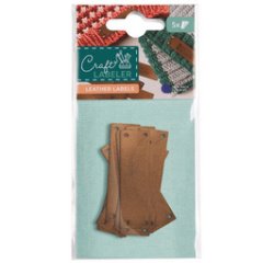 Étiquette à coudre Craft Labeler, cuir, marron