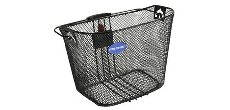 Basket for bike handlebars, quick attachment, black