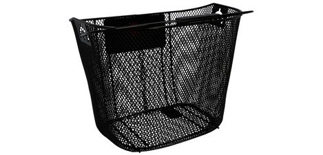 Basket for bicycle handlebars, quick attachment, black