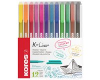 Feutre Fineliner 'K-Liner', tracé: 0,4 mm, étui de 12