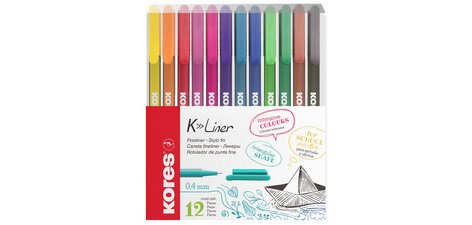 Feutre Fineliner 'K-Liner', tracé: 0,4 mm, étui de 12