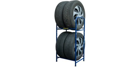 Rayonnage pour pneus de voiture, pour 4 pneus, bleu