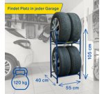 Rayonnage pour pneus de voiture, pour 4 pneus, bleu