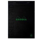 Greenpad bloc agrafé recyclé et recyclable en carte souple 350 g/m2 - N°16 14,8x21 cm 70 feuillets 5/5 - Papier Clairefontaine recyclé 90 g/m2 - Noir - New - Noir