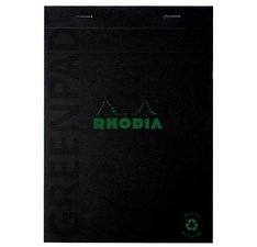 Rhodia greenpad recycled stapled pad 70s a5 5x5 - black