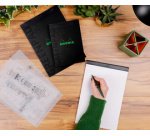 Greenpad bloc agrafé recyclé et recyclable en carte souple 350 g/m2 - N°16 14,8x21 cm 70 feuillets 5/5 - Papier Clairefontaine recyclé 90 g/m2 - Noir - New - Noir