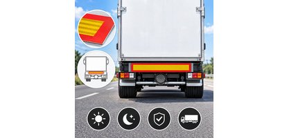 Rear reflective trailer plate 1.130 x 195 mm