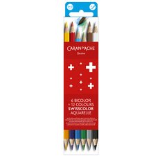 Crayons de couleur SWISSCOLOR BICOLOR Aquarelle