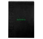 Greenpad bloc à reliure intégrale recyclé et recyclable en carte souple 350 g/m2 - A4+ 22,5x29,7 cm 80 feuillets Ligné - Papier Clairefontaine recyclé 90 g/m2 - Noir - New - Noir