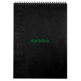 Bloc reliure intégrale GREENPAD, A4+, quadrillé, noir