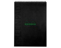 Greenpad bloc à reliure intégrale recyclé et recyclable en carte souple 350 g/m2 - A4+ 22,5x29,7 cm 80 feuillets 5/5 - Papier Clairefontaine recyclé 90 g/m2 - Noir - New - Noir