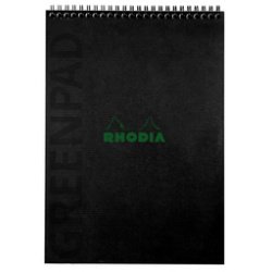 Rhodia Greenbook Wirebound Softcover Recycled A4 80sh 5x5 - Black