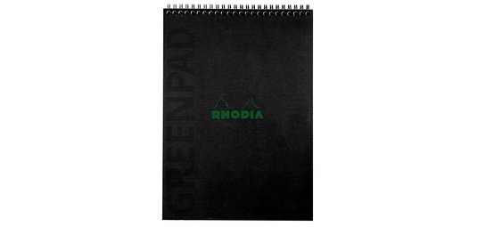 Greenpad bloc à reliure intégrale recyclé et recyclable en carte souple 350 g/m2 - A4+ 22,5x29,7 cm 80 feuillets 5/5 - Papier Clairefontaine recyclé 90 g/m2 - Noir - New - Noir