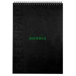 Bloc reliure intégrale GREENPAD, A4+, quadrillé, noir