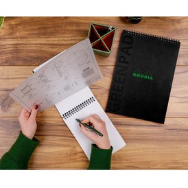 Bloc reliure intégrale GREENPAD, A5+, ligné, noir