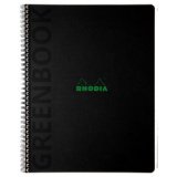 Greenbook cahier recyclé et recyclable en carte souple 350 g/m2 - A4+ 22,5x29,7 cm 160 pages Ligné perforation 4 trous - Papier Clairefontaine recyclé 90 g/m2 - Noir - New - Noir