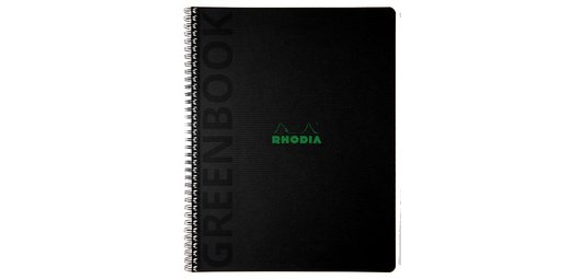 Cahier à spirale GREENPAD, A4+, quadrillé, noir