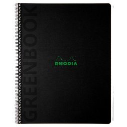 Cahier à spirale GREENPAD, A4+, quadrillé, noir