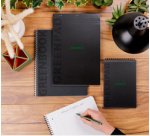 Greenbook cahier recyclé et recyclable en carte souple 350 g/m2 - A5+ 16 x 21 cm 160 pages 5/5 perforation 6 trous - Papier Clairefontaine recyclé 90 g/m2 - Noir - New - Noir