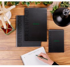 Rhodia greenbook softcover recycled a5+ 80sh 5x5 c - black