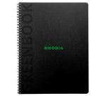 Greenbook cahier recyclé et recyclable en carte souple 350 g/m2 - A5+ 16 x 21 cm 160 pages 5/5 perforation 6 trous - Papier Clairefontaine recyclé 90 g/m2 - Noir - New - Noir