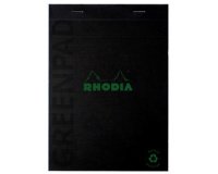 Greenpad bloc agrafé recyclé et recyclable en carte souple 350 g/m2 - N°19 21x31,8 cm 70 feuillets Ligné - Papier Clairefontaine recyclé 90 g/m2 - Noir - New - Noir