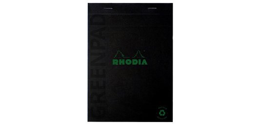 GREENPAD Notepad, A4+, squared, black