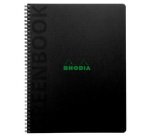 Greenbook cahier recyclé et recyclable en carte rigide 715 g/m2 - A5+ 16 x 21 cm 160 pages Ligné perforation 6 trous - Papier Clairefontaine recyclé 90 g/m2 - Noir - New - Noir