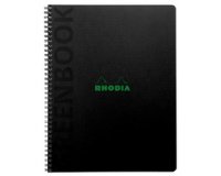 Greenbook cahier recyclé et recyclable en carte rigide 715 g/m2 - A5+ 16 x 21 cm 160 pages Ligné perforation 6 trous - Papier Clairefontaine recyclé 90 g/m2 - Noir - New - Noir