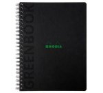 Greenbook cahier recyclé et recyclable en carte rigide 715 g/m2 - A4+ 22,5x29,7 cm 160 pages Ligné perforation 4 trous - Papier Clairefontaine recyclé 90 g/m2 - Noir - New - Noir