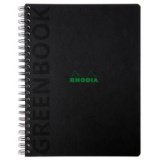 Greenbook cahier recyclé et recyclable en carte rigide 715 g/m2 - A4+ 22,5x29,7 cm 160 pages 5/5 perforation 4 trous - Papier Clairefontaine recyclé 90 g/m2 - Noir - New - Noir