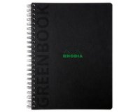 Greenbook cahier recyclé et recyclable en carte rigide 715 g/m2 - A4+ 22,5x29,7 cm 160 pages 5/5 perforation 4 trous - Papier Clairefontaine recyclé 90 g/m2 - Noir - New - Noir