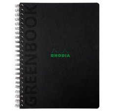 Rhodia greenbook recycled hardcover a4+ 80sh 5x5 mc - black