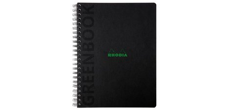 Cahier à spirale GREENPAD, A4+, quadrillé, noir