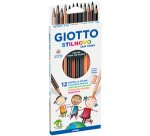 Etui crayons de couleur stilnovo giotto forme         hexagonale bois de cedre 18cm mine 3mm 12 unites coloris