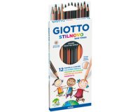 Etui crayons de couleur stilnovo giotto forme         hexagonale bois de cedre 18cm mine 3mm 12 unites coloris