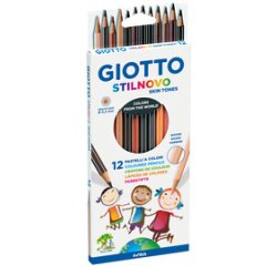 Etui crayons de couleur stilnovo giotto forme         hexagonale bois de cedre 18cm mine 3mm 12 unites coloris