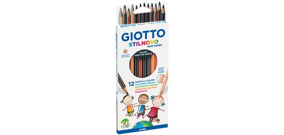 Etui crayons de couleur stilnovo giotto forme         hexagonale bois de cedre 18cm mine 3mm 12 unites coloris