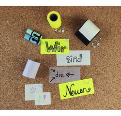 Rol met kleefnotities, transparant