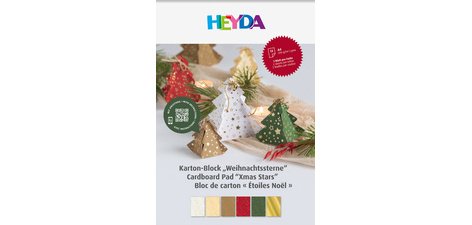Bloc de cartons 'Étoiles de Noël', A4, 12 feuilles