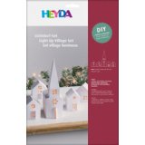 Kit village illuminé Maisons & église carton, 5 pièces