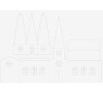Kit village illuminé Maisons & église carton, 5 pièces