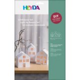 Kit village illuminé Maisons, carton, 3 pièces, blanc