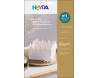 Kit village illuminé Leporello, carton, 130 mm, blanc