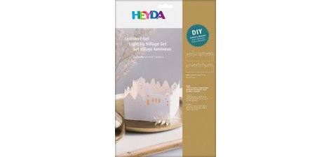 Kit village illuminé Leporello, carton, 130 mm, blanc