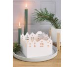 Kit village illuminé Leporello, carton, 100 mm, blanc