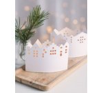 Kit village illuminé Leporello, carton, 100 mm, blanc