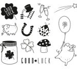 Set de tampons 'Chance', dans une boîte transparente